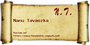 Nanu Tavaszka névjegykártya